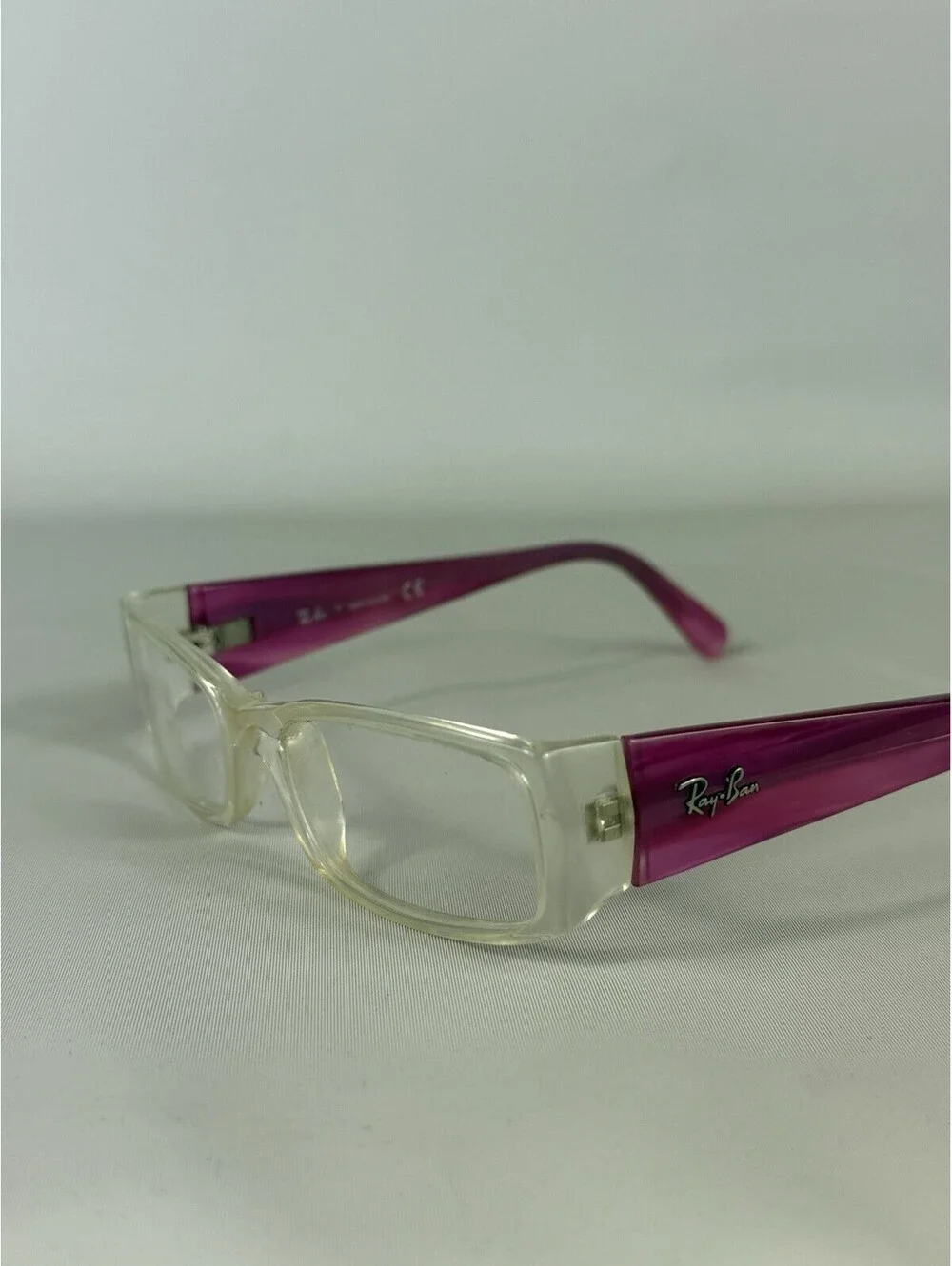 RAY-BAN RB 1518 3544 CLEAR PINK RECTANGULAR GIRLS EYEGLASSES